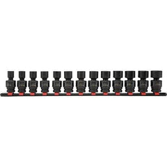Blackhawk by Proto - 13 Piece 13/8" Drive Deep Well Impact Socket Set - 6 Points, 7 to 19mm Range, Metric Measurement - Apex Tool & Supply