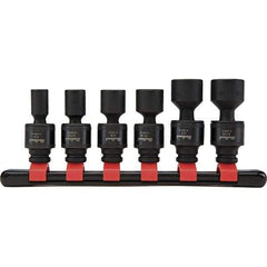 Blackhawk by Proto - 6 Piece 1/4" Drive Deep Well Impact Socket Set - 6 Points, 1/4" to 9/16" Range, Inch Measurement Standard - Apex Tool & Supply