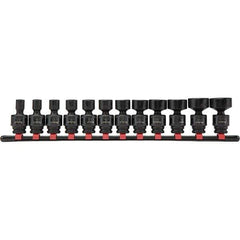 Blackhawk by Proto - 12 Piece 3/8" Drive Impact Socket Set - 6 Points, 5/16" to 1" Range, Inch Measurement Standard - Apex Tool & Supply