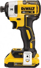 DeWALT - 20 Volt, 1/4" Drive, 152 Ft/Lb Torque, Cordless Impact Driver - Mid-Handle, 2800 RPM, 1 Lithium-Ion Battery Included - Apex Tool & Supply