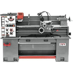 Jet - 14" Swing, 36-7/8" Between Centers, 230 Volt, Single Phase Bench Lathe - 6MT Taper, 2 hp, 70 to 1,900 RPM, 2" Bore Diam, 59-13/16" Deep x 29-29/32" High x 76-13/32" Long - Apex Tool & Supply