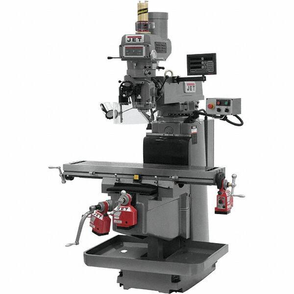 Jet - 54" Table Width x 12" Table Length, Variable Speed Pulley Control, 3 Phase Knee Milling Machine - NST40 Spindle Taper, 5 hp - Apex Tool & Supply