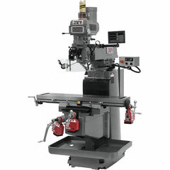 Jet - 54" Table Width x 12" Table Length, Variable Speed Pulley Control, 3 Phase Knee Milling Machine - NST40 Spindle Taper, 5 hp - Apex Tool & Supply