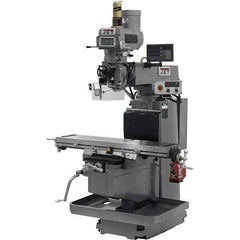 Jet - 54" Table Width x 12" Table Length, Variable Speed Pulley Control, 3 Phase Knee Milling Machine - NST40 Spindle Taper, 5 hp - Apex Tool & Supply