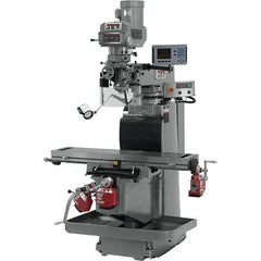 Jet - 54" Table Width x 12" Table Length, Variable Speed Pulley Control, 3 Phase Knee Milling Machine - R8 Spindle Taper, 5 hp - Apex Tool & Supply