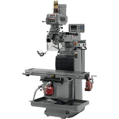 Jet - 54" Table Width x 12" Table Length, Variable Speed Pulley Control, 3 Phase Knee Milling Machine - R8 Spindle Taper, 5 hp - Apex Tool & Supply