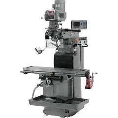Jet - 54" Table Width x 12" Table Length, Variable Speed Pulley Control, 3 Phase Knee Milling Machine - R8 Spindle Taper, 5 hp - Apex Tool & Supply