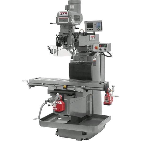 Jet - 54" Table Width x 12" Table Length, Variable Speed Pulley Control, 3 Phase Knee Milling Machine - NST40 Spindle Taper, 5 hp - Apex Tool & Supply