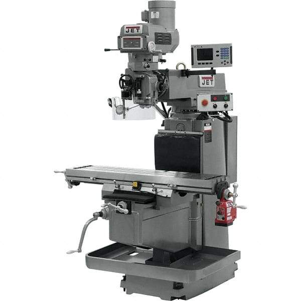 Jet - 54" Table Width x 12" Table Length, Variable Speed Pulley Control, 3 Phase Knee Milling Machine - NST40 Spindle Taper, 5 hp - Apex Tool & Supply