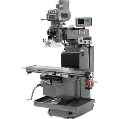Jet - 54" Table Width x 12" Table Length, Variable Speed Pulley Control, 3 Phase Knee Milling Machine - NST40 Spindle Taper, 5 hp - Apex Tool & Supply
