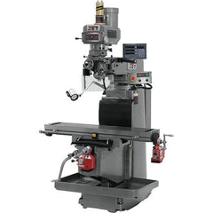 Jet - 54" Table Width x 12" Table Length, Variable Speed Pulley Control, 3 Phase Knee Milling Machine - R8 Spindle Taper, 5 hp - Apex Tool & Supply