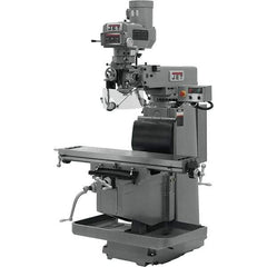 Jet - 54" Table Width x 12" Table Length, Electronic Variable Speed Control, 3 Phase Knee Milling Machine - NST40 Spindle Taper, 5 hp - Apex Tool & Supply