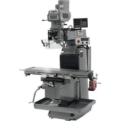 Jet - 54" Table Width x 12" Table Length, Electronic Variable Speed Control, 3 Phase Knee Milling Machine - NST40 Spindle Taper, 5 hp - Apex Tool & Supply