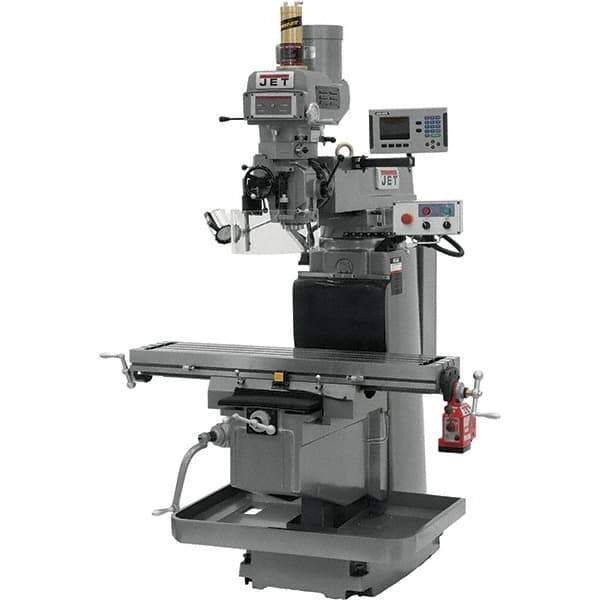 Jet - 54" Table Width x 12" Table Length, Electronic Variable Speed Control, 3 Phase Knee Milling Machine - NST40 Spindle Taper, 5 hp - Apex Tool & Supply