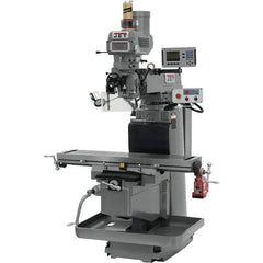Jet - 54" Table Width x 12" Table Length, Electronic Variable Speed Control, 3 Phase Knee Milling Machine - NST40 Spindle Taper, 5 hp - Apex Tool & Supply