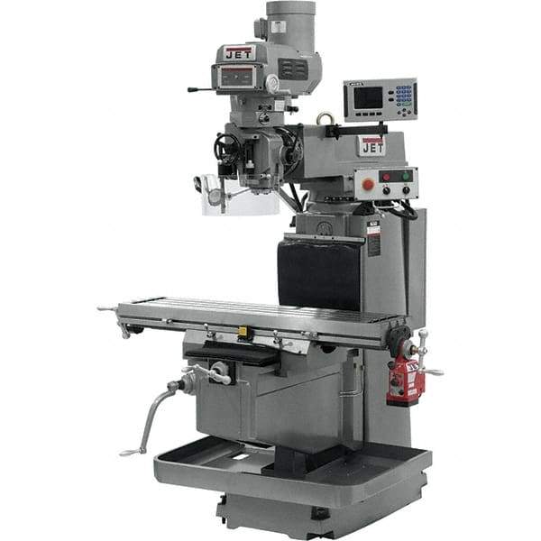 Jet - 54" Table Width x 12" Table Length, Electronic Variable Speed Control, 3 Phase Knee Milling Machine - NST40 Spindle Taper, 5 hp - Apex Tool & Supply