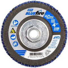 Norton - 4-1/2" 36 Grit 5/8-11 Center Hole Type 29 Zirconia Alumina Flap Disc - Apex Tool & Supply