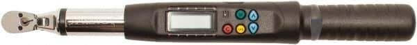 Proto - 1/4" Drive Electronic Torque Wrench - 1 Ft/Lb to 22 Ft/Lb Torque, 0.1 Ft/Lb Graduation, Flex-Head Ratcheting with Reverse Lever - Apex Tool & Supply