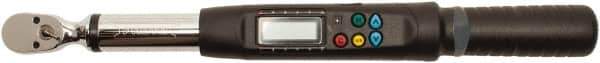 Proto - 3/8" Drive Electronic Torque Wrench - 5 Ft/Lb to 99 Ft/Lb Torque, 0.1 Ft/Lb Graduation, Ratchet Head - Apex Tool & Supply