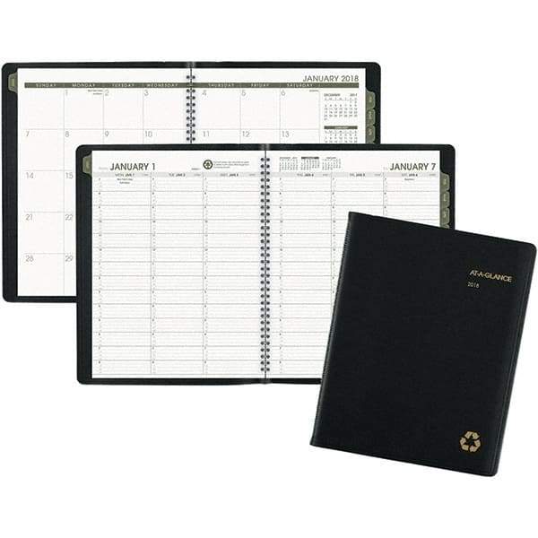 AT-A-GLANCE - 128 Sheet, 8-1/4 x 10-7/8", Weekly/Monthly Appointment Book - Black - Apex Tool & Supply