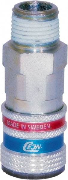 CEJN - 3/8 Male NPT ARO Pneumatic Hose Safety Coupler - Steel/Brass, 1/4" Body Diam - Apex Tool & Supply