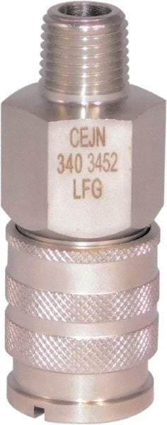 CEJN - 1/4 Male NPT Industrial Pneumatic Hose Coupler - Stainless Steel, 1/4" Body Diam - Apex Tool & Supply