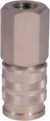 CEJN - 1/4 Female NPT Industrial Pneumatic Hose Coupler - Stainless Steel, 1/4" Body Diam - Apex Tool & Supply