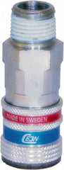 CEJN - 1/4 Male NPT ARO Pneumatic Hose Safety Coupler - Steel/Brass, 1/4" Body Diam - Apex Tool & Supply