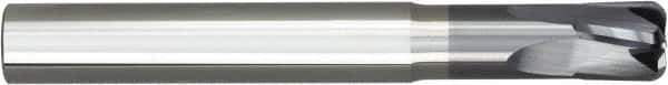 Niagara Cutter - 4mm, 4 Flute, Single End, Solid Carbide, 2mm Corner Radius End Mill - 75mm OAL, 10° Helix, Right Hand Flute, 2mm LOC, Right Hand Cut, 2" Extended Reach - Apex Tool & Supply
