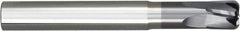 Niagara Cutter - 4mm, 4 Flute, Single End, Solid Carbide, 2mm Corner Radius End Mill - 75mm OAL, 10° Helix, Right Hand Flute, 2mm LOC, Right Hand Cut, 2" Extended Reach - Apex Tool & Supply