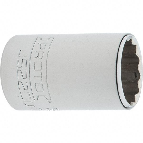 Proto - 3/8" Drive, Intermediate Hand Socket - 12 Points, 1-25/32" OAL, Steel, Full Polish Finish - Apex Tool & Supply