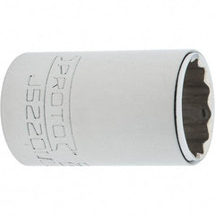 Proto - 3/8" Drive, Intermediate Hand Socket - 12 Points, 1-25/32" OAL, Steel, Full Polish Finish - Apex Tool & Supply