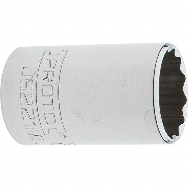 Proto - 3/8" Drive, Intermediate Hand Socket - 12 Points, 1-25/32" OAL, Steel, Full Polish Finish - Apex Tool & Supply