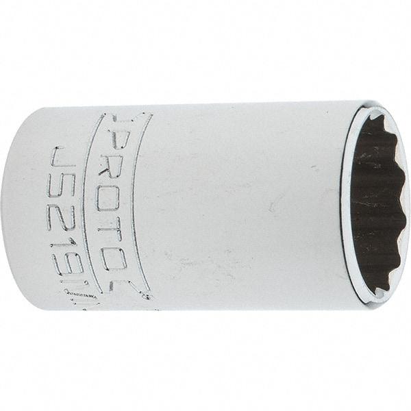 Proto - 3/8" Drive, Intermediate Hand Socket - 12 Points, 1-25/32" OAL, Steel, Full Polish Finish - Apex Tool & Supply