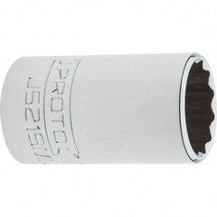 Proto - 3/8" Drive, Intermediate Hand Socket - 12 Points, 1-25/32" OAL, Steel, Full Polish Finish - Apex Tool & Supply