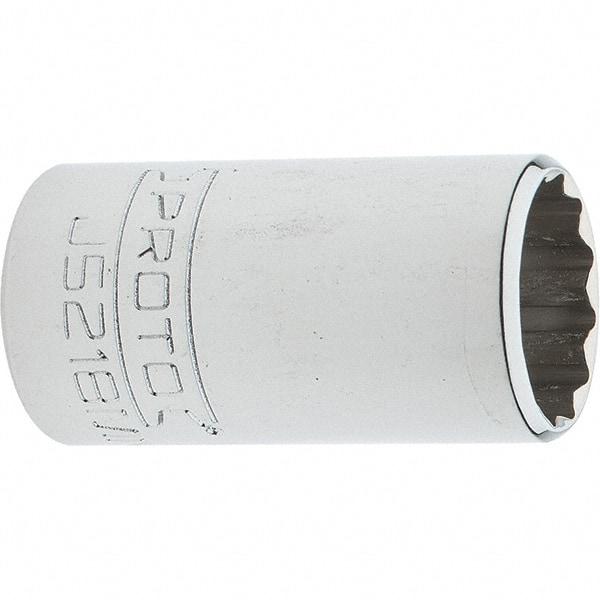 Proto - 3/8" Drive, Intermediate Hand Socket - 12 Points, 1-25/32" OAL, Steel, Full Polish Finish - Apex Tool & Supply