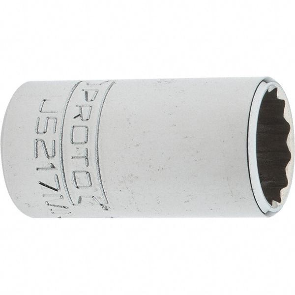 Proto - 3/8" Drive, Intermediate Hand Socket - 12 Points, 1-25/32" OAL, Steel, Full Polish Finish - Apex Tool & Supply