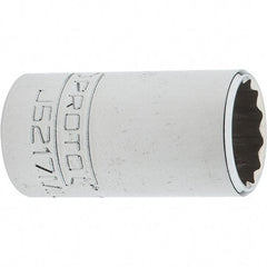 Proto - 3/8" Drive, Intermediate Hand Socket - 12 Points, 1-25/32" OAL, Steel, Full Polish Finish - Apex Tool & Supply