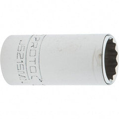 Proto - 3/8" Drive, Intermediate Hand Socket - 12 Points, 1-25/32" OAL, Steel, Full Polish Finish - Apex Tool & Supply