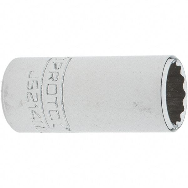 Proto - 3/8" Drive, Intermediate Hand Socket - 12 Points, 1-25/32" OAL, Steel, Full Polish Finish - Apex Tool & Supply