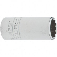 Proto - 3/8" Drive, Intermediate Hand Socket - 12 Points, 1-25/32" OAL, Steel, Full Polish Finish - Apex Tool & Supply