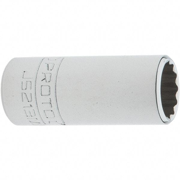 Proto - 3/8" Drive, Intermediate Hand Socket - 12 Points, 1-25/32" OAL, Steel, Full Polish Finish - Apex Tool & Supply