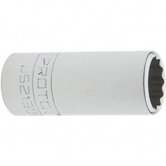 Proto - 3/8" Drive, Intermediate Hand Socket - 12 Points, 1-25/32" OAL, Steel, Full Polish Finish - Apex Tool & Supply