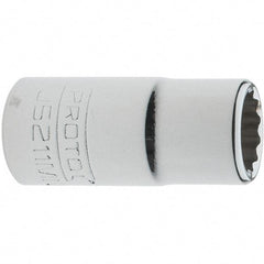 Proto - 3/8" Drive, Intermediate Hand Socket - 12 Points, 1-33/64" OAL, Steel, Full Polish Finish - Apex Tool & Supply