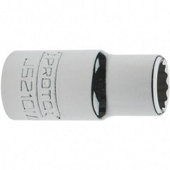 Proto - 3/8" Drive, Intermediate Hand Socket - 12 Points, 1-33/64" OAL, Steel, Full Polish Finish - Apex Tool & Supply