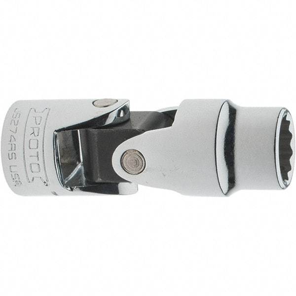 Proto - 7/16", 3/8" Drive, Intermediate Hand Socket - 12 Points, 2-1/8" OAL, Steel, Full Polish Finish - Apex Tool & Supply
