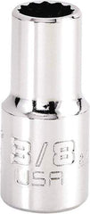 Proto - 3/8", 3/8" Drive, Intermediate Hand Socket - 12 Points, 1-15/64" OAL, Steel, Full Polish Finish - Apex Tool & Supply