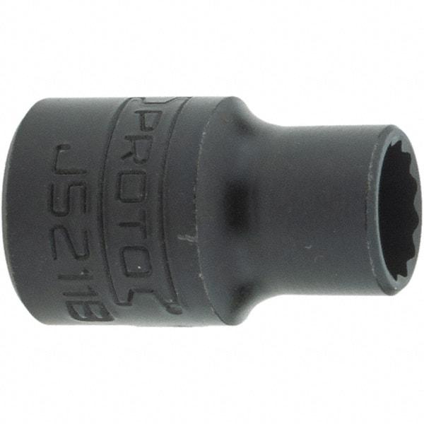 Proto - 11/32", 3/8" Drive, Intermediate Hand Socket - 12 Points, 1-7/64" OAL, Steel, Black Finish - Apex Tool & Supply