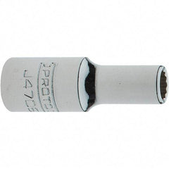 Proto - 1/4" Drive, Intermediate Hand Socket - 12 Points, 1-17/64" OAL, Steel, Full Polish Finish - Apex Tool & Supply