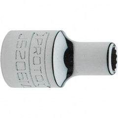 Proto - 3/8" Drive, Intermediate Hand Socket - 12 Points, 1-17/64" OAL, Steel, Full Polish Finish - Apex Tool & Supply